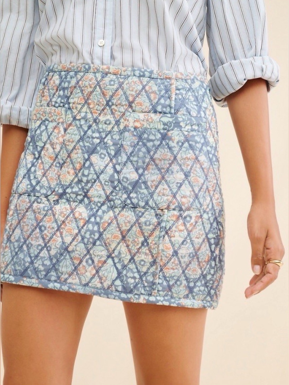 FREE PEOPLE DARLA QUILTED MINI SKIRT